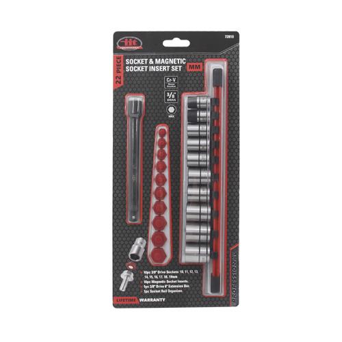 Wholesale 21PC 3/8" DRIVE SOCKET & MAGNETIC SOCKET INSERT SET METRIC