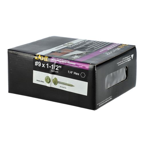 Wholesale DO-IT 5LB HEX HEAD SCREWS WITH NEOPRENE WASHER #9x1-1/2'' HICKORY MOSS COLOR
