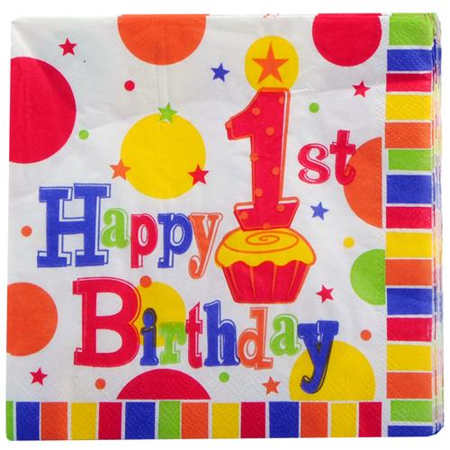 Wholesale 1st Birthday Party Napkins Lunch 13""""x 13""""