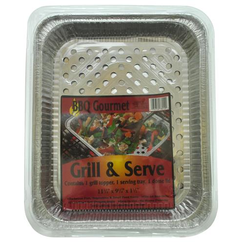 Wholesale Foil Heavy Duty Grill Topper & ServeTray with Lid