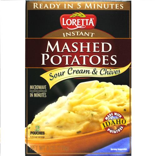 Wholesale Loretta Instant Mashed Potatoes Sour Cream / Chive   Expire 4/16/2016 - 8/14/201
