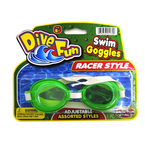 Wholesale Dive Fun Swim Goggles Racer Style Assorted GLW