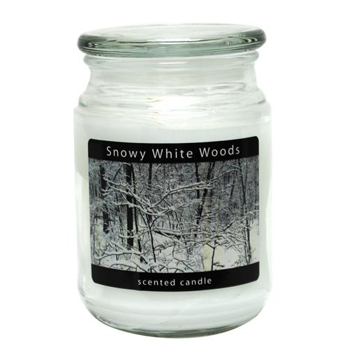 Wholesale Snowy White Woods Apothecary Jar Candle 18oz