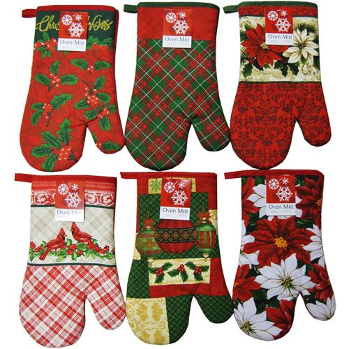 Wholesale Christmas Oven Mitt Collection 6 Assorted Designs