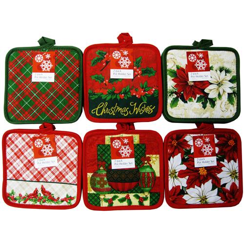 Wholesale Christmas 2Pack Pot Holder Collection, Square 6 A GLW