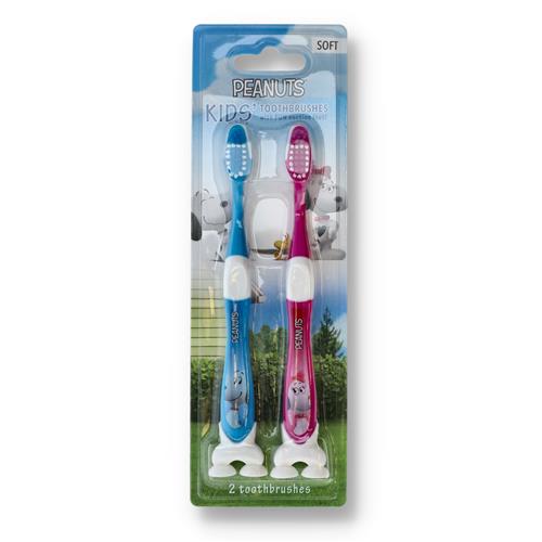 Wholesale 2CT PEANUTS KIDS SUCTION CUP TOOTHBRUSH