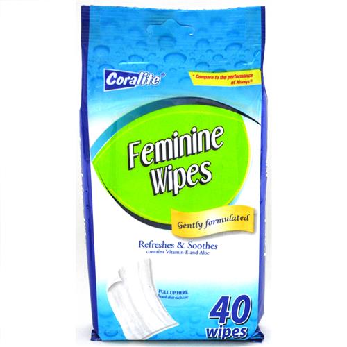 Wholesale Coralite Feminine Wipes with Vitamin E and Aloe (A