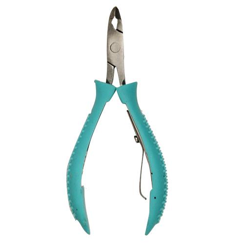 Wholesale Z4.25'' EASY GRIP CUTICLE NIPPERS TEAL GRIP BULK GLW