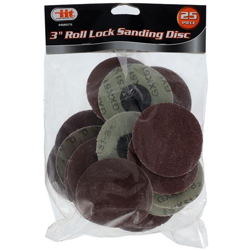 Wholesale 25pc 3" Roll Lock Sanding Disc Asst. Grit