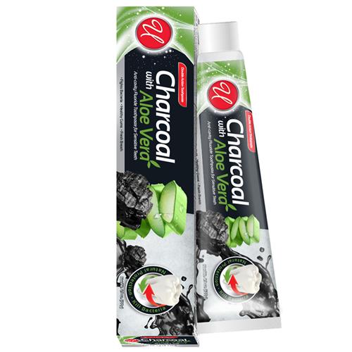 Wholesale 4.3oz Charcoal with Aloe Vera Toothpaste.