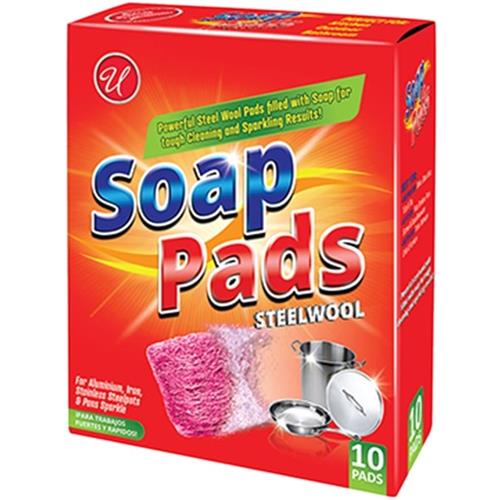 Wholesale 10CT PINK STEEL WOOL SOAP PADS