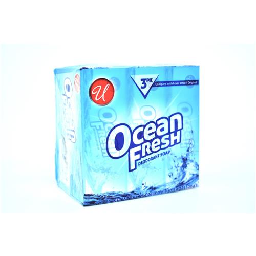 Wholesale U Ocean Fresh Bar Soap in 3pk  3.5oz each bar (100gr)