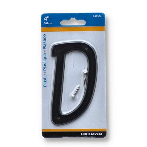 Wholesale HILLMAN 4'' BLACK PLASTIC LETTER D NAIL ON