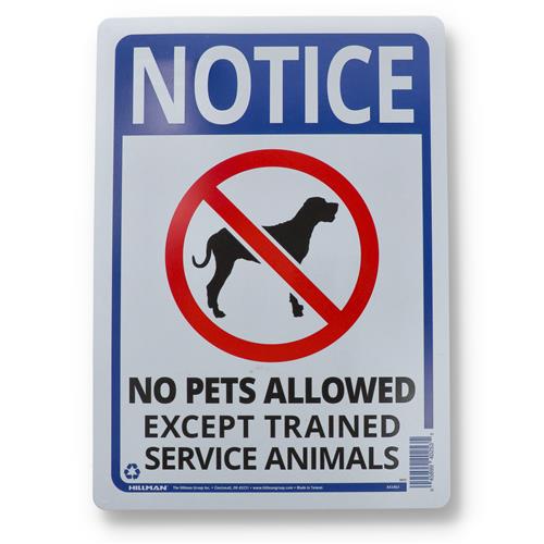 Wholesale HILLMAN 10x14'' SIGN NO PETS ALLOWED