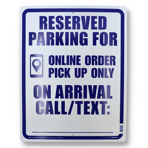 Wholesale HILLMAN 15X19" SIGN RESERVED PARKING FOR ONLINE ORDER PUP ONLY