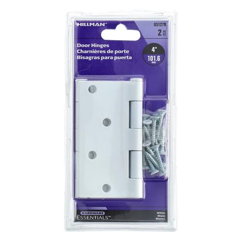 Wholesale HILLMAN 2PK 4'' WHITE DOOR HINGES SQUARE CORNERS