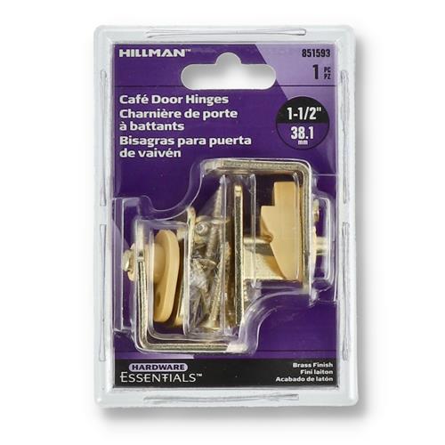 Wholesale HILLMAN CAFÉ DOOR HINGES 1-/2'' BRASS FINISH