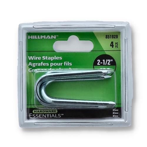 Wholesale HILLMAN 4PC 2-1/2'' WIRE STAPLES ZINC