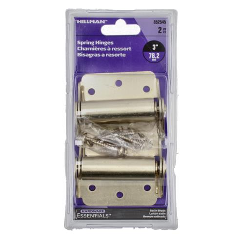 Wholesale HILLMAN 2PC 3'' SPRING DOOR HINGES SATIN BRASS