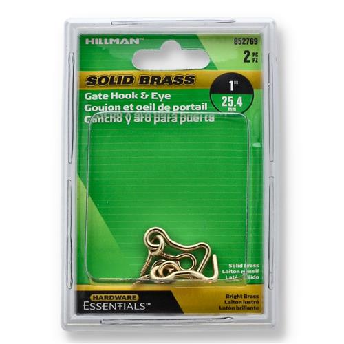 Wholesale HILLMAN 2PC SOLID BRASS 1'' GATE HOOK & EYE