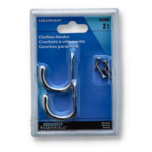 Wholesale HILLMAN 2PK CHROME CLOTHES HOOKS WITH SCREWS