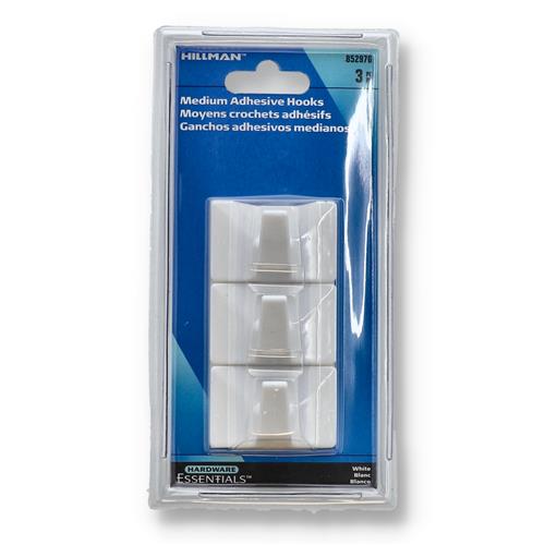 Wholesale HILLMAN 3PC MEDIUM SELF-ADHESIVE HOOKS