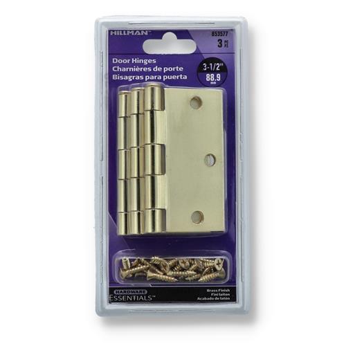 Wholesale HILLMAN 3PC 3-1/2'' DOOR HINGES 1/4'' RADIUS BRASS