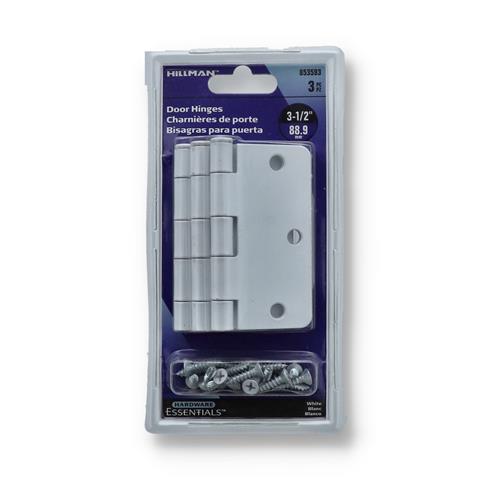 Wholesale HILLMAN 3PC 3-1/2'' DOOR HINGES 1/4'' RADIUS WHITE