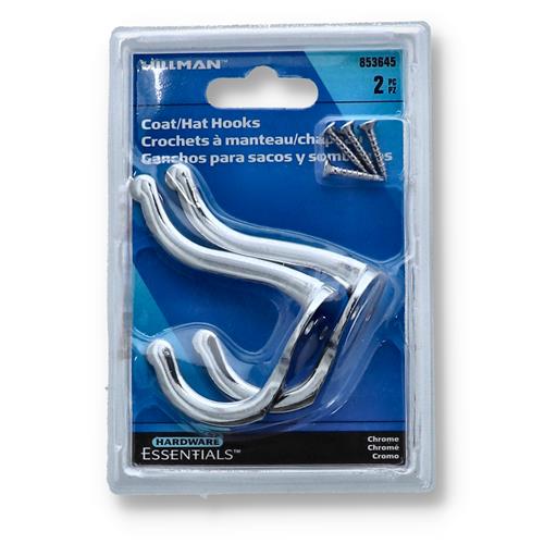 Wholesale HILLMAN 2PK COAT HANGER SET CHROME PLATED