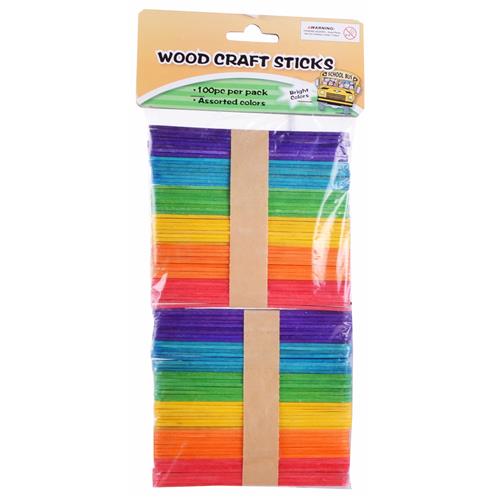 thumbnail interactive-video image 1 of 200 Assorted Colors Wooden Craft Sticks – 4.5 X 3/8 Inches – DIY Art Projects, Colored Sticks 1 of 4