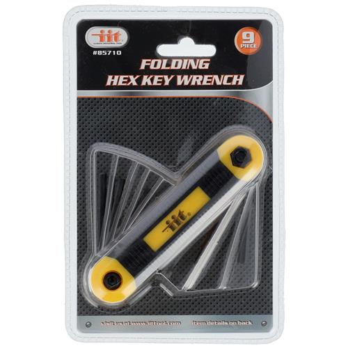 Wholesale 9pc Folding Hex Key Wrench SAE Set