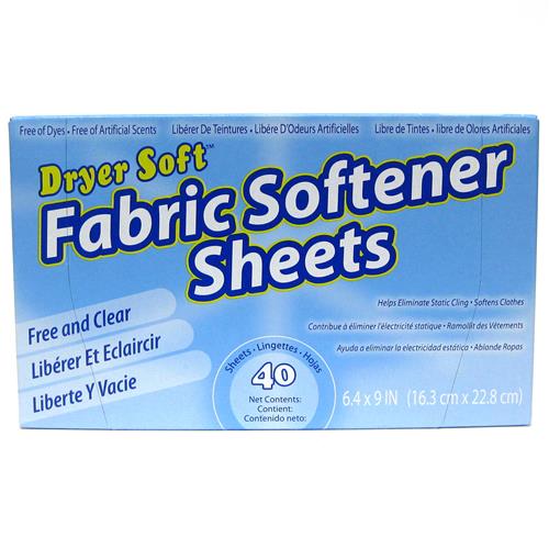 Wholesale USE # WAPA004 -Dryer Fabric Soft Sheets 4 x 9 - Unscented