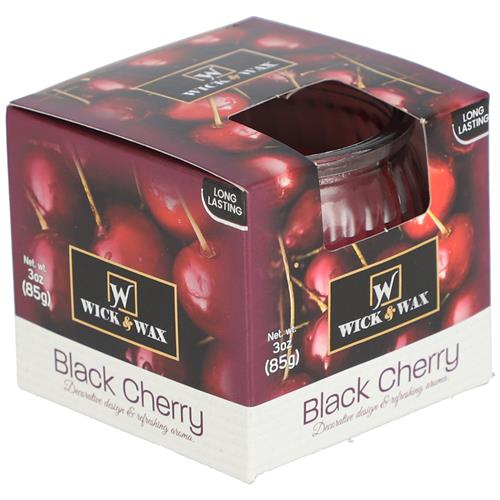 Wholesale 3 oz Boxed Globe Glass Candle - black cherry