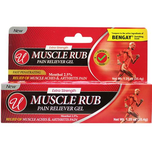 Wholesale 1.25 oz Muscle Rub Pain Reliever Gel.