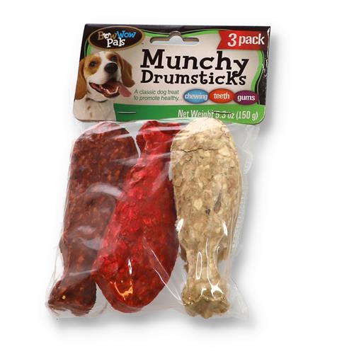 Wholesale 3PK MUNCHY DRUMSTICKS DOG TREATS