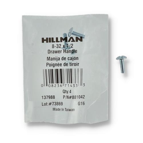 Wholesale HILLMAN 4PK DRAWER HANDLE SCREWS 8-32x1/2''