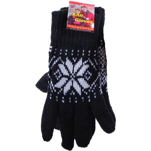 Wholesale Wool Blend Snowflake Gloves Assorted Colors