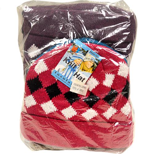Wholesale Wool Blend Argyle Hat with Fleece Lining Assorted