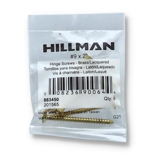 Wholesale 6CT #9x2'' BRASS HINGE SCREWS