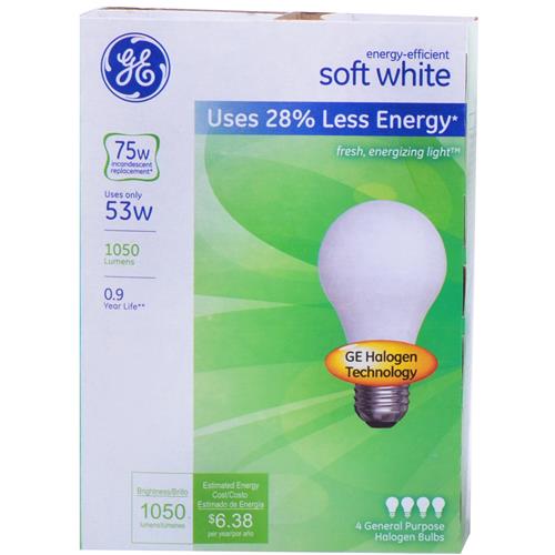 Wholesale GE White Light Bulbs 72W and 75W GLW