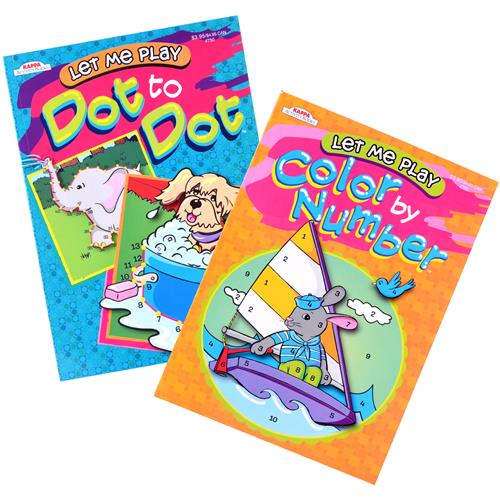 Wholesale use #1750B Let Me Play Dot to Dot/Color by Numbers Books 2 As
