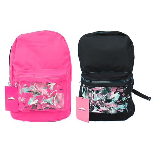 Wholesale Backpack 17"""" Girls Butterflies Hot Pink or Black