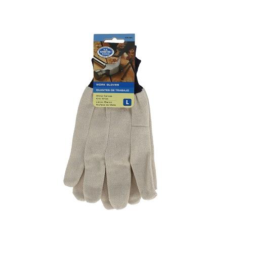 Wholesale WHITE CANVAS WORK GLOVES LARGE