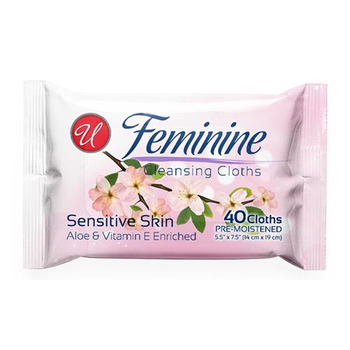 Wholesale 40CT FEMINIE CLEANSING CLOTHS -SENSETIVE SKIN