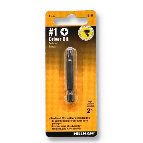 Wholesale HILLMAN 2'' x PH1 IMPACT DRIVER BIT CARDED S-2 STEEL