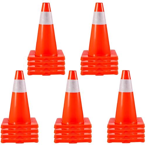 Wholesale VEVOR 20PK 18'' PVC ORANGE REFLECTIVE TRAFFIC CONES