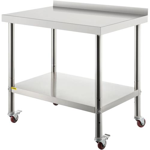Wholesale VEVOR STAINLESS WORKTABLE WITH 4 WHEELS 300LB CAPACITY 36x24x35''