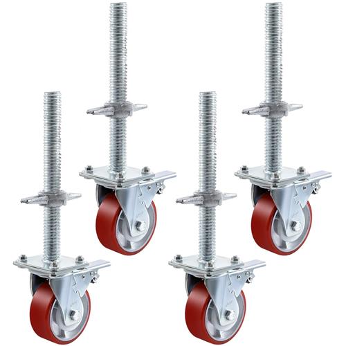 Wholesale VEVOR 4PC 8'' STEM SWIVEL CASTER SET WITH BRAKE 2'' WIDE PU WHEELS