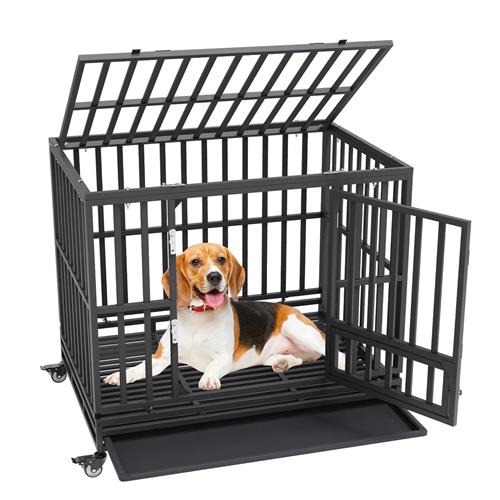 Wholesale VEVOR 41'' DOUBLE DOOR FURNITURE STYLE DOG CRATE FOR DOGS UP TO 70LBS