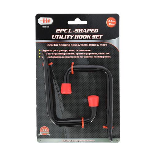 Wholesale 2PC L SHAPED UTILITY HOOK SET 4.5x3'' 33LB CAPACITY